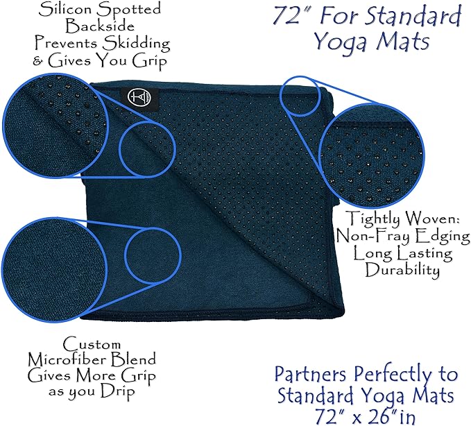 yoga mat towel non slip for hot yoga