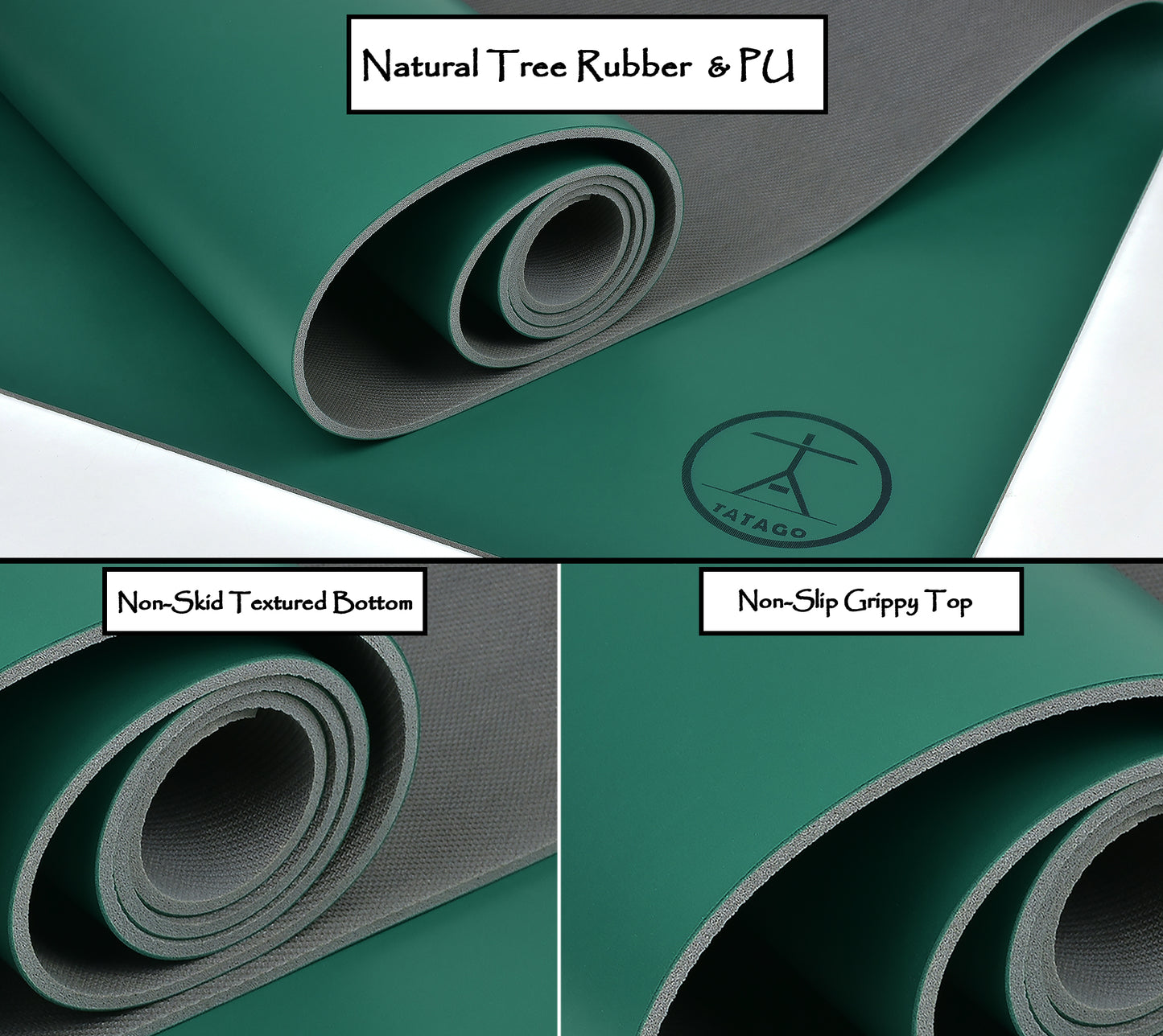 extra large rubber yoga mat green