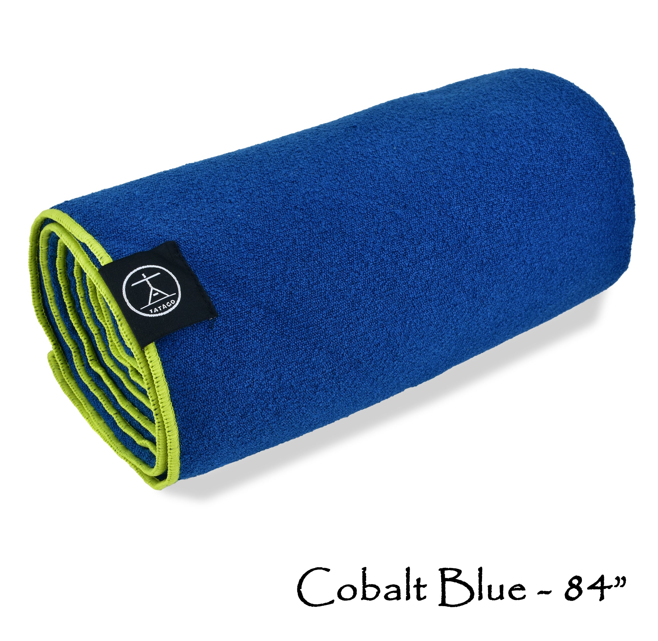 84 inch hot yoga mat towel made from absorbent microfiber - Cobalt Blue