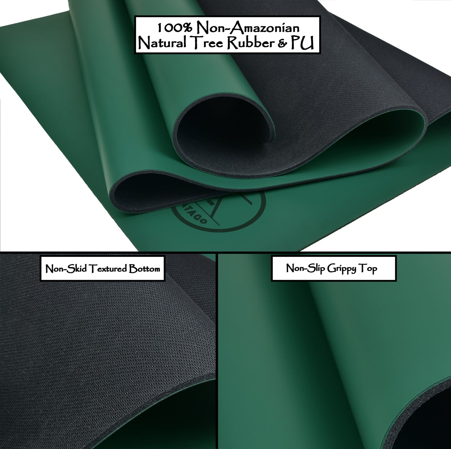 rubber yoga mat green