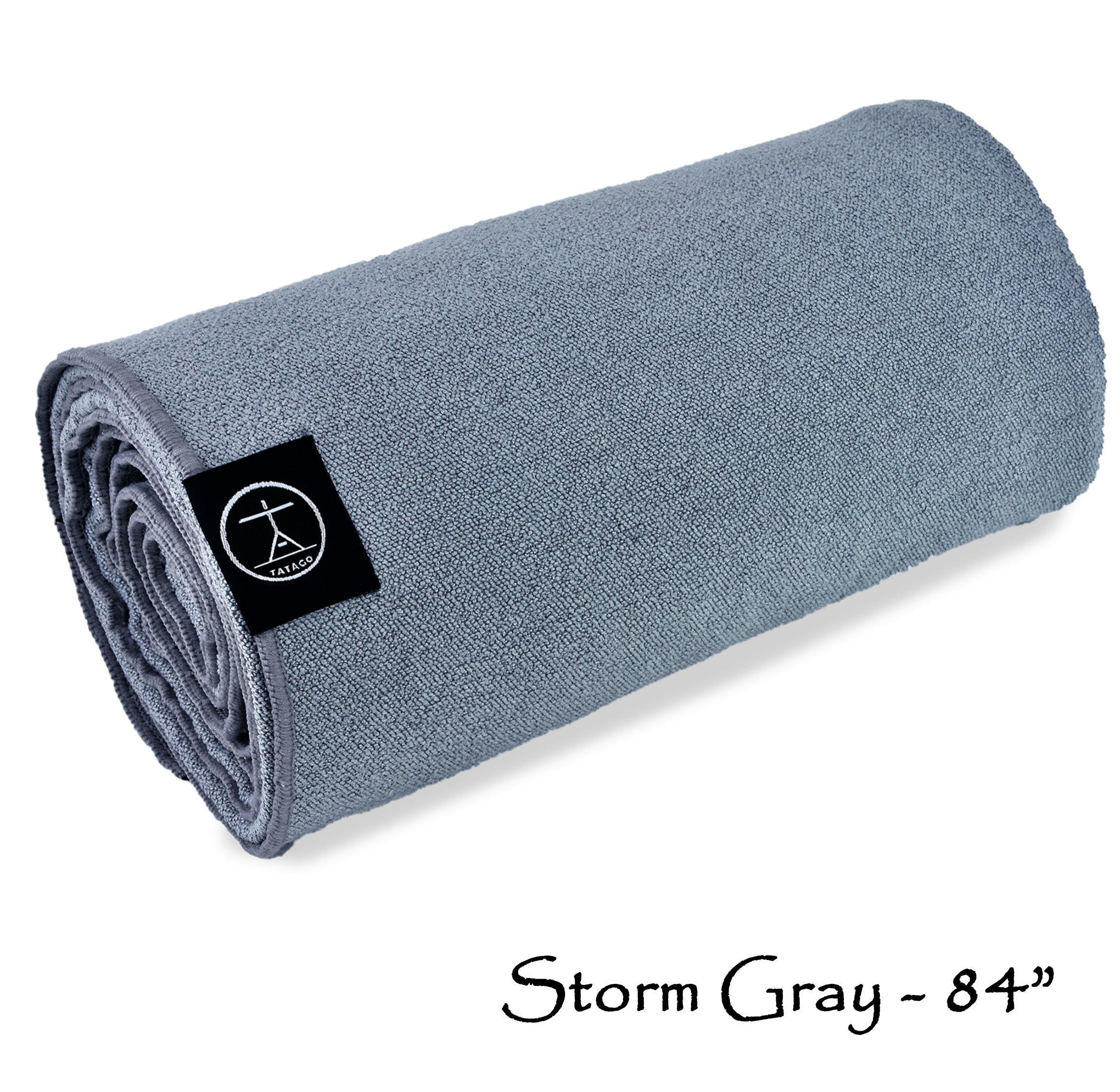 large yoga towel designed for hot yoga and Bikram classes - Storm Gray