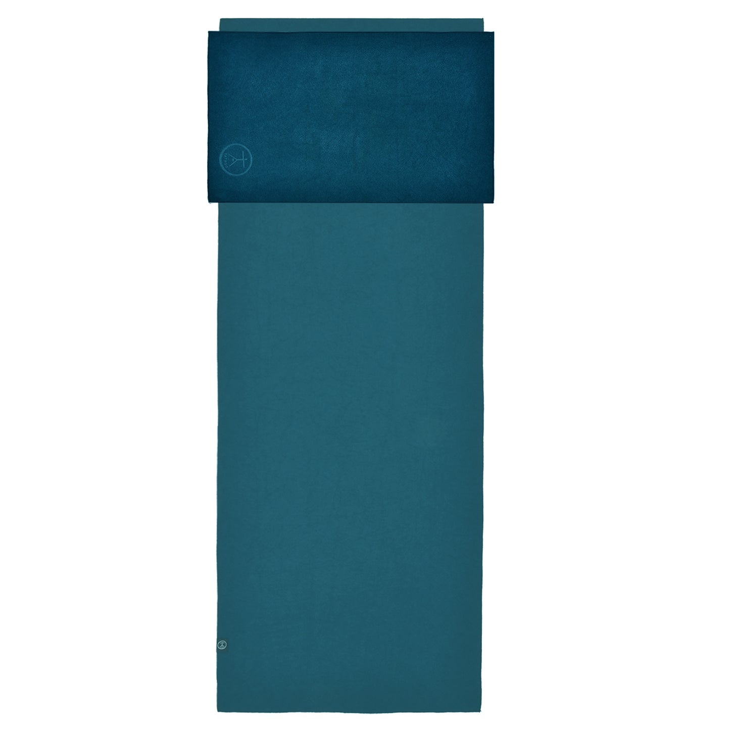 microfiber fitness towel over a yoga mat towel. Gris/Ocean