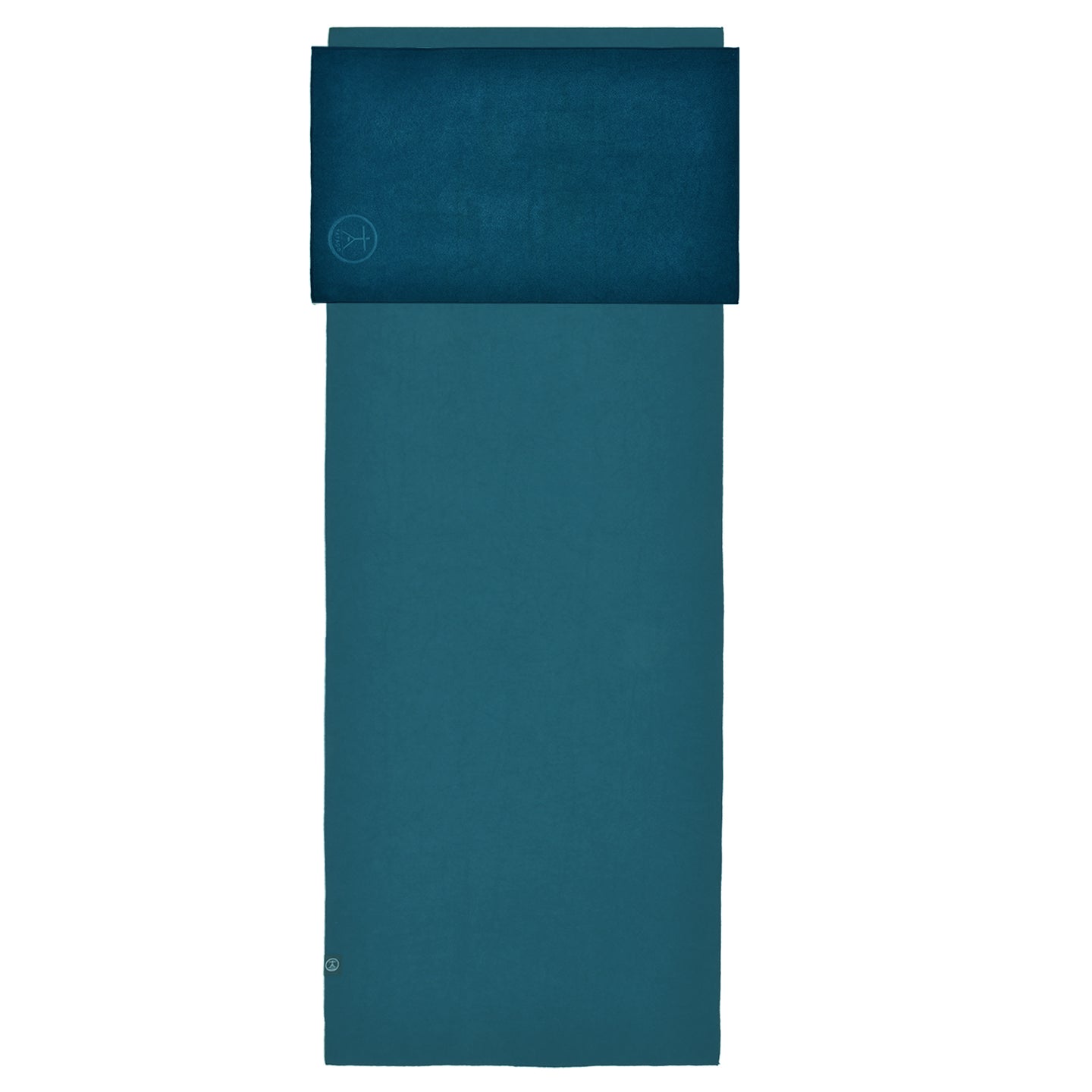 microfiber fitness towel over a yoga mat towel. Gris/Ocean
