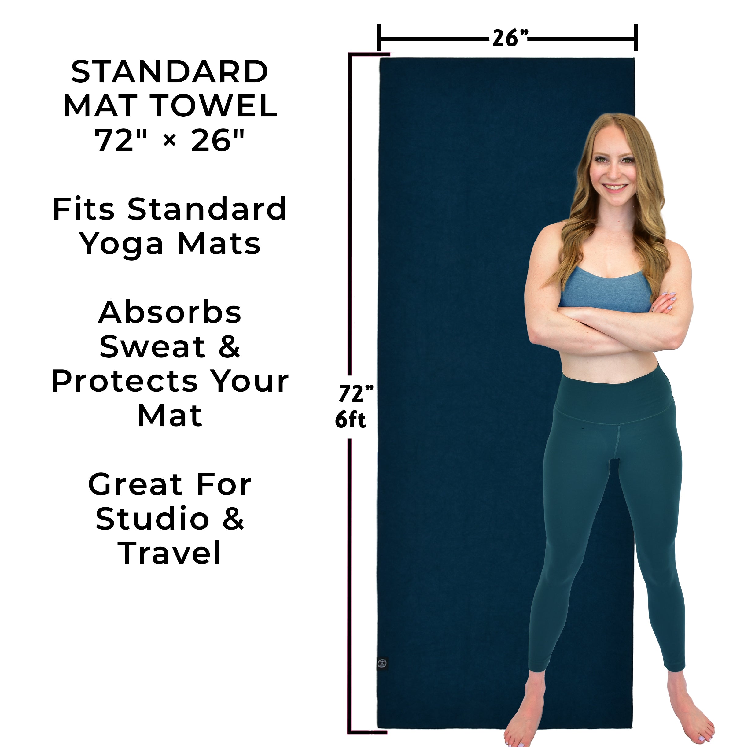 Hot Yoga Mat Towel with Sweat Towel 2-Pack