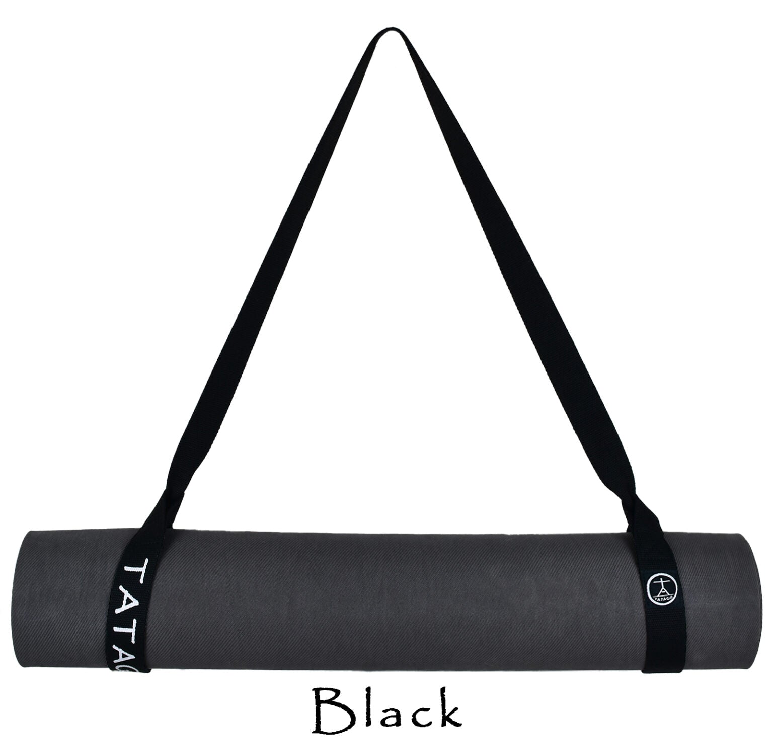 Yoga mat secured with a carrying strap - Black