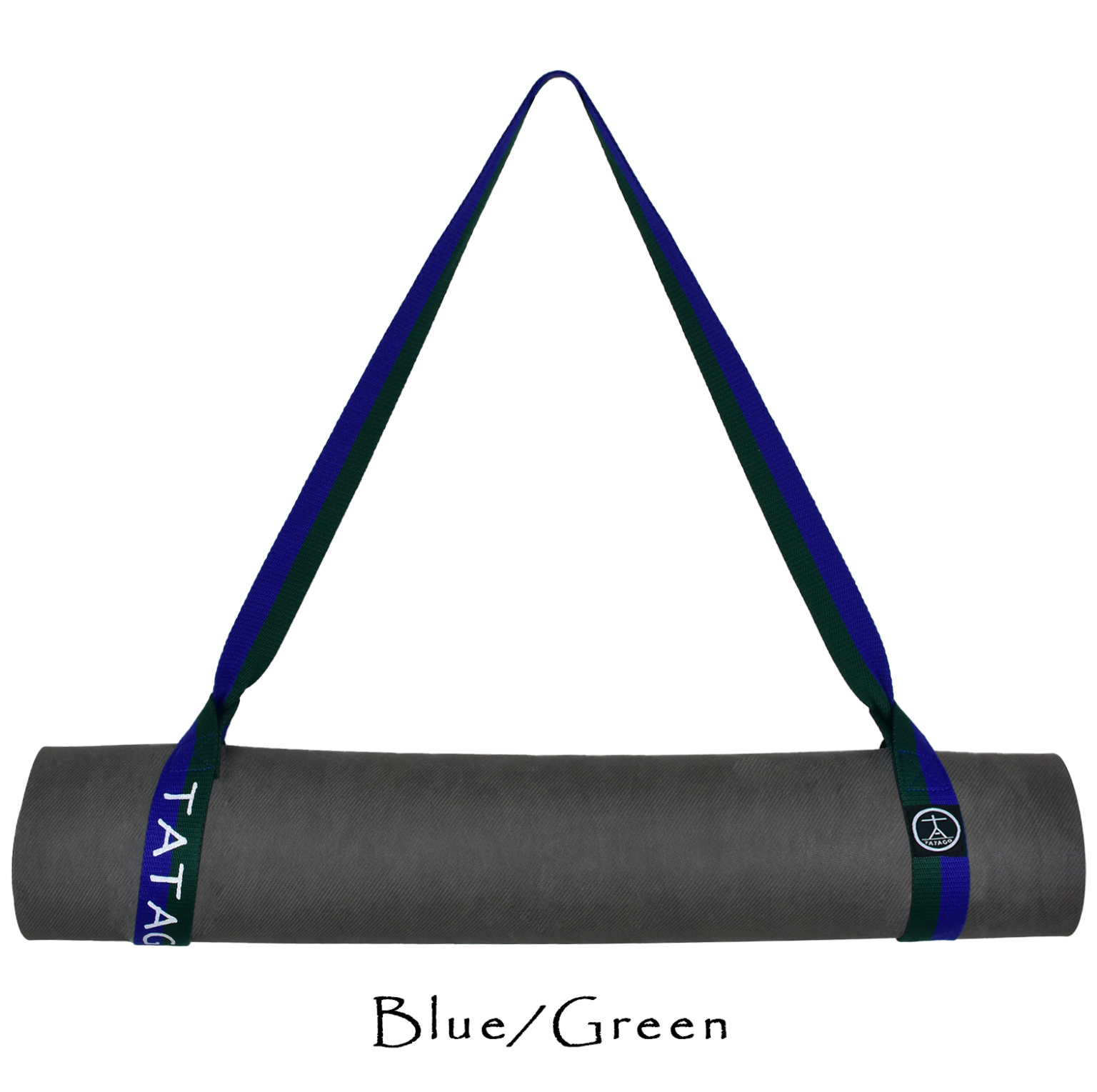 Yoga mat carrying strap on mat - Blu/Grn