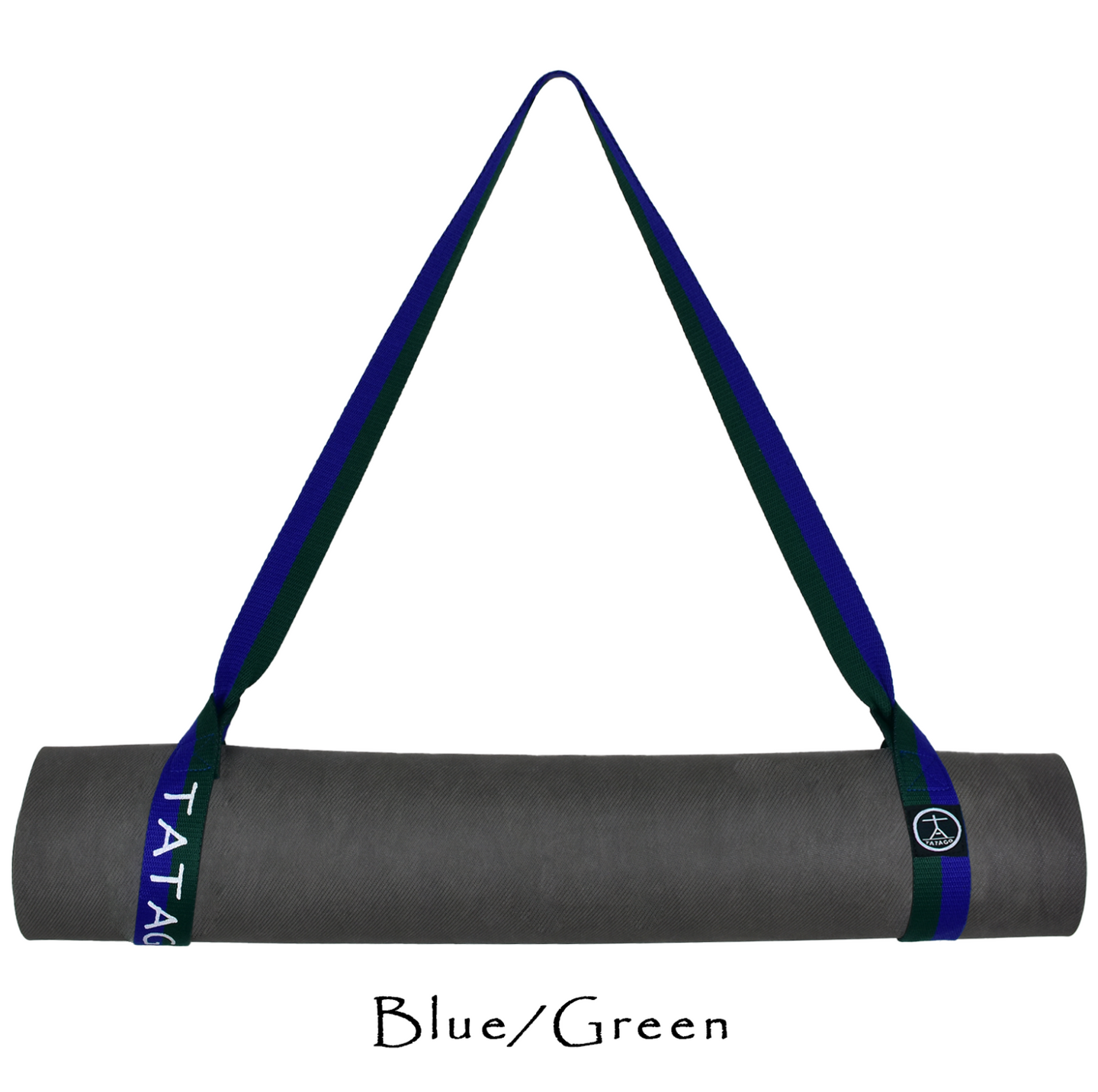 Yoga mat carrying strap on mat - Blu/Grn