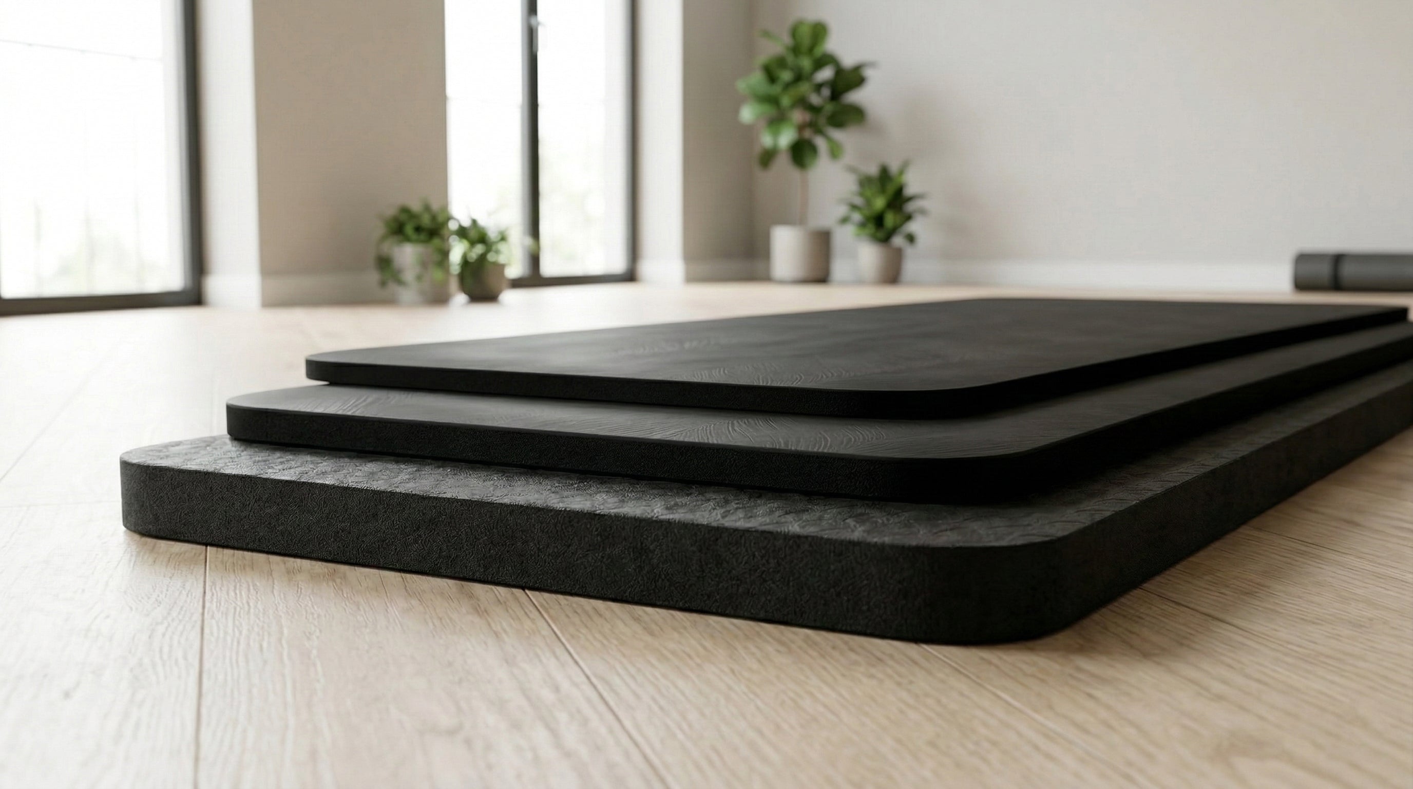 yoga mat size comparison chart showing standard vs XL yoga mats