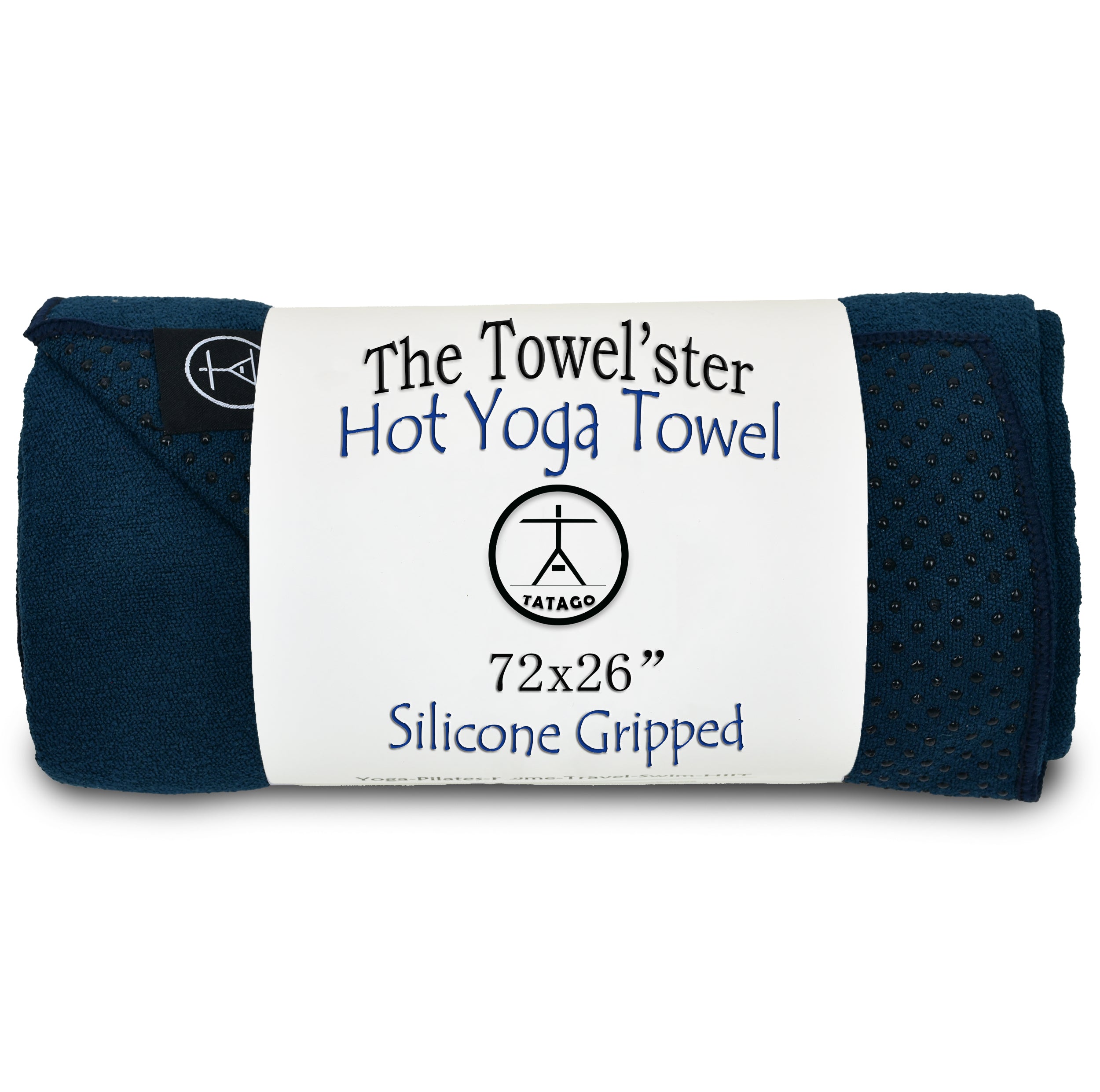 Non slip yoga mat towel rolled in package by Tatago (Oceanic Blue)