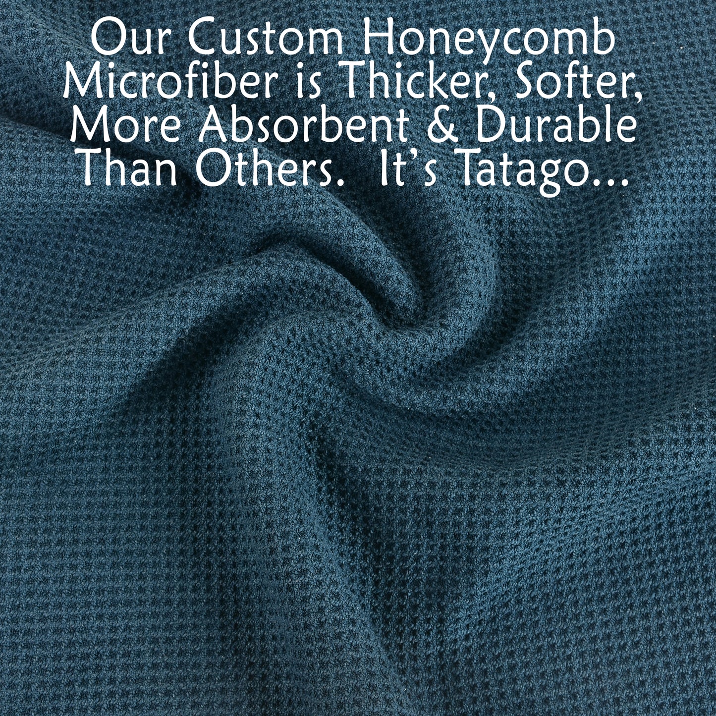 Exercise mat for yoga companion microfiber close-up showing thick honeycomb weave for superior absorbency, softness, and durability.