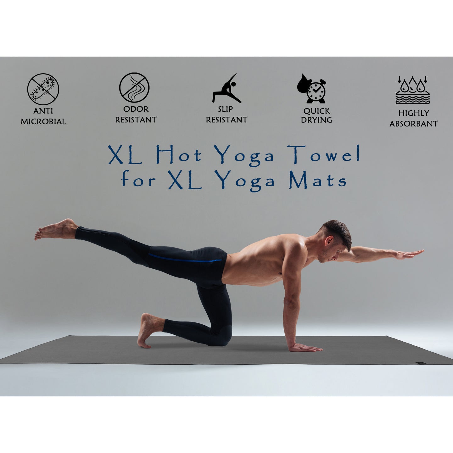 Non-slip hot yoga towel XL